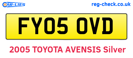 FY05OVD are the vehicle registration plates.