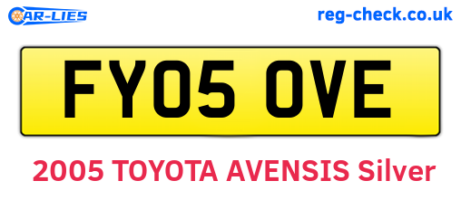 FY05OVE are the vehicle registration plates.