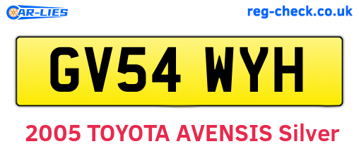 GV54WYH are the vehicle registration plates.