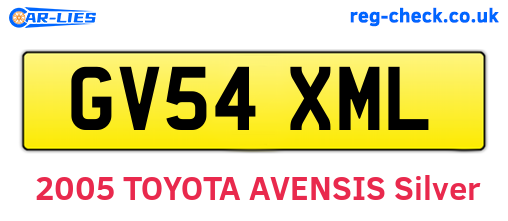 GV54XML are the vehicle registration plates.