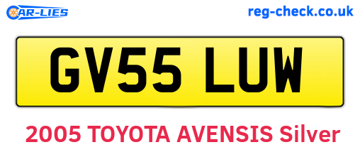 GV55LUW are the vehicle registration plates.