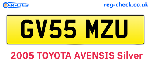 GV55MZU are the vehicle registration plates.