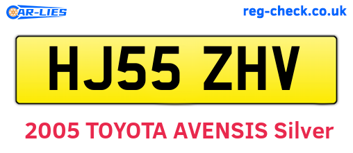 HJ55ZHV are the vehicle registration plates.
