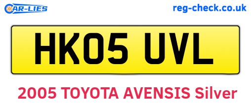 HK05UVL are the vehicle registration plates.