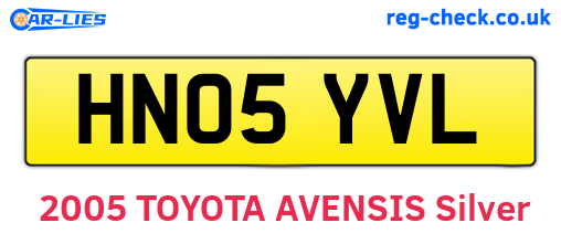 HN05YVL are the vehicle registration plates.