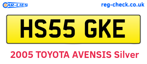 HS55GKE are the vehicle registration plates.