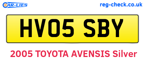 HV05SBY are the vehicle registration plates.