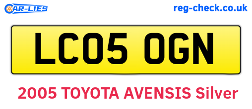 LC05OGN are the vehicle registration plates.