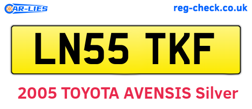LN55TKF are the vehicle registration plates.