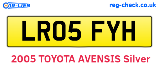LR05FYH are the vehicle registration plates.