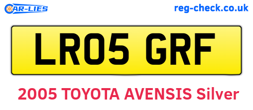 LR05GRF are the vehicle registration plates.