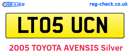 LT05UCN are the vehicle registration plates.