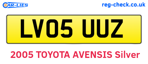 LV05UUZ are the vehicle registration plates.
