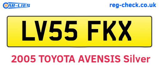 LV55FKX are the vehicle registration plates.
