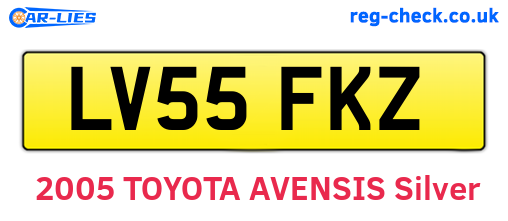 LV55FKZ are the vehicle registration plates.