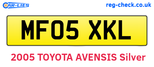 MF05XKL are the vehicle registration plates.