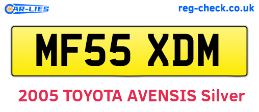 MF55XDM are the vehicle registration plates.