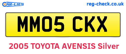 MM05CKX are the vehicle registration plates.