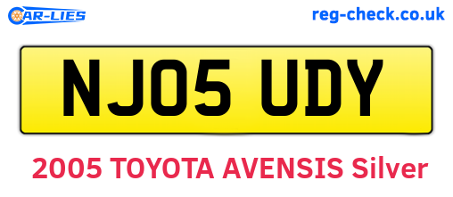 NJ05UDY are the vehicle registration plates.