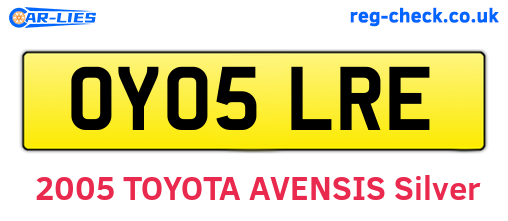 OY05LRE are the vehicle registration plates.