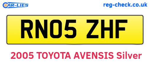 RN05ZHF are the vehicle registration plates.