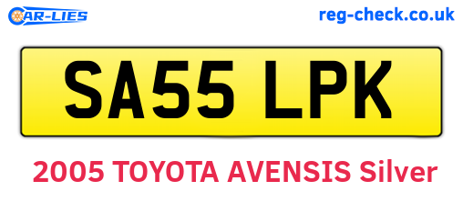 SA55LPK are the vehicle registration plates.
