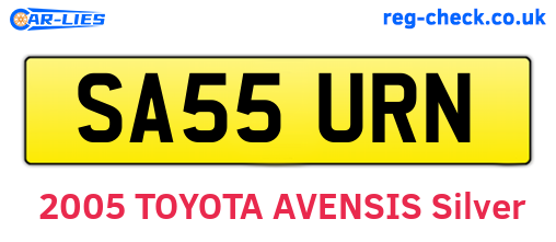 SA55URN are the vehicle registration plates.
