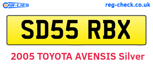 SD55RBX are the vehicle registration plates.