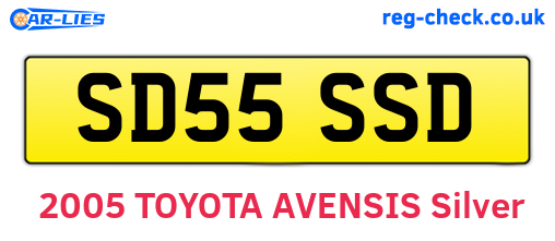 SD55SSD are the vehicle registration plates.