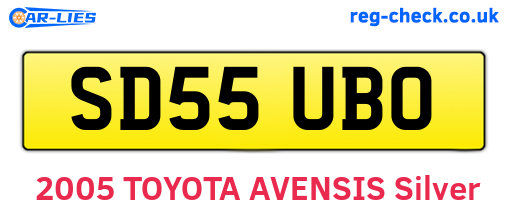SD55UBO are the vehicle registration plates.