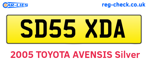 SD55XDA are the vehicle registration plates.