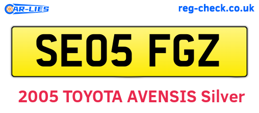 SE05FGZ are the vehicle registration plates.