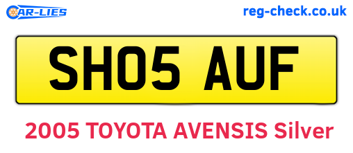 SH05AUF are the vehicle registration plates.