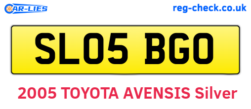 SL05BGO are the vehicle registration plates.