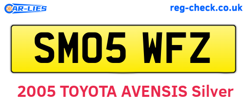 SM05WFZ are the vehicle registration plates.
