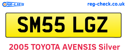 SM55LGZ are the vehicle registration plates.