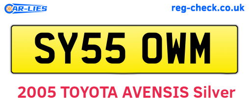 SY55OWM are the vehicle registration plates.