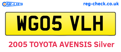 WG05VLH are the vehicle registration plates.