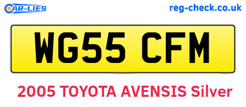 WG55CFM are the vehicle registration plates.