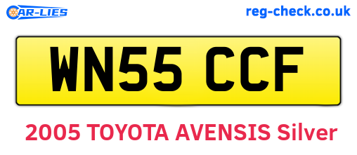 WN55CCF are the vehicle registration plates.