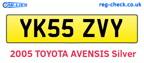YK55ZVY are the vehicle registration plates.