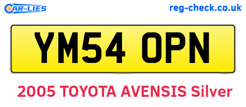 YM54OPN are the vehicle registration plates.