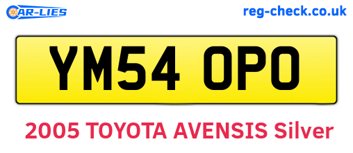 YM54OPO are the vehicle registration plates.