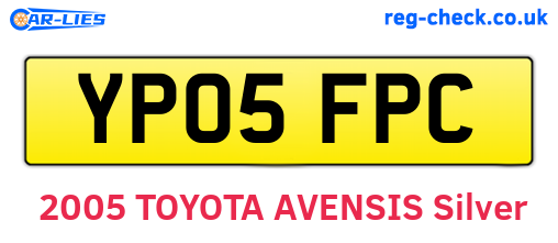 YP05FPC are the vehicle registration plates.