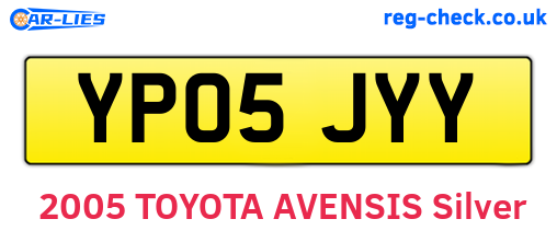 YP05JYY are the vehicle registration plates.