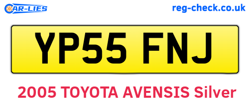 YP55FNJ are the vehicle registration plates.