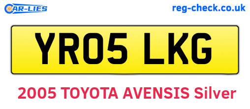 YR05LKG are the vehicle registration plates.