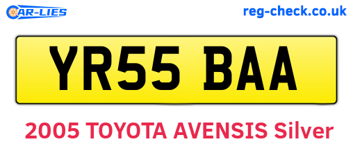 YR55BAA are the vehicle registration plates.