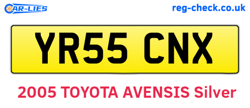 YR55CNX are the vehicle registration plates.