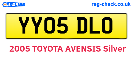 YY05DLO are the vehicle registration plates.